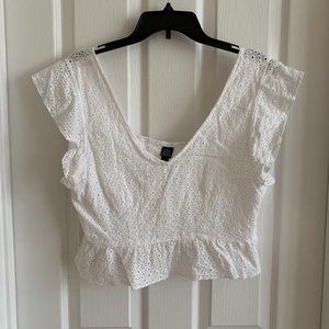Wild Fable White Eyelet Crop top